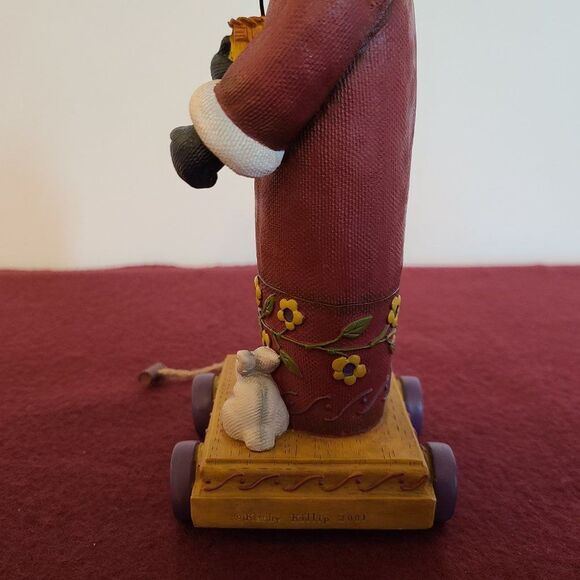 Demdaco Americana Father Christmas Santa On Wagon With Bunny and Tree XMas Decor - Picture 14 of 16